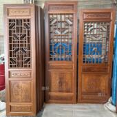 彷古门窗实木花格背景墙悬吊式 屏风隔断雕花木门 天花板木格栅中式