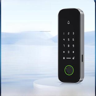 无线门禁系统一体机套装有框门免布线指纹密码刷卡明装电插锁套装