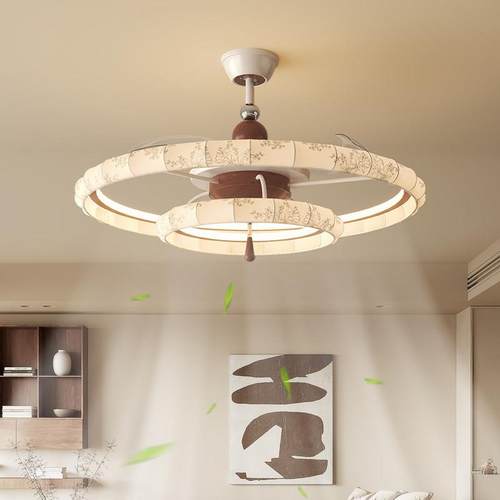 客厅吊扇灯新中式宋代美学2025新款卧室饭厅一体吊扇灯全光谱护眼