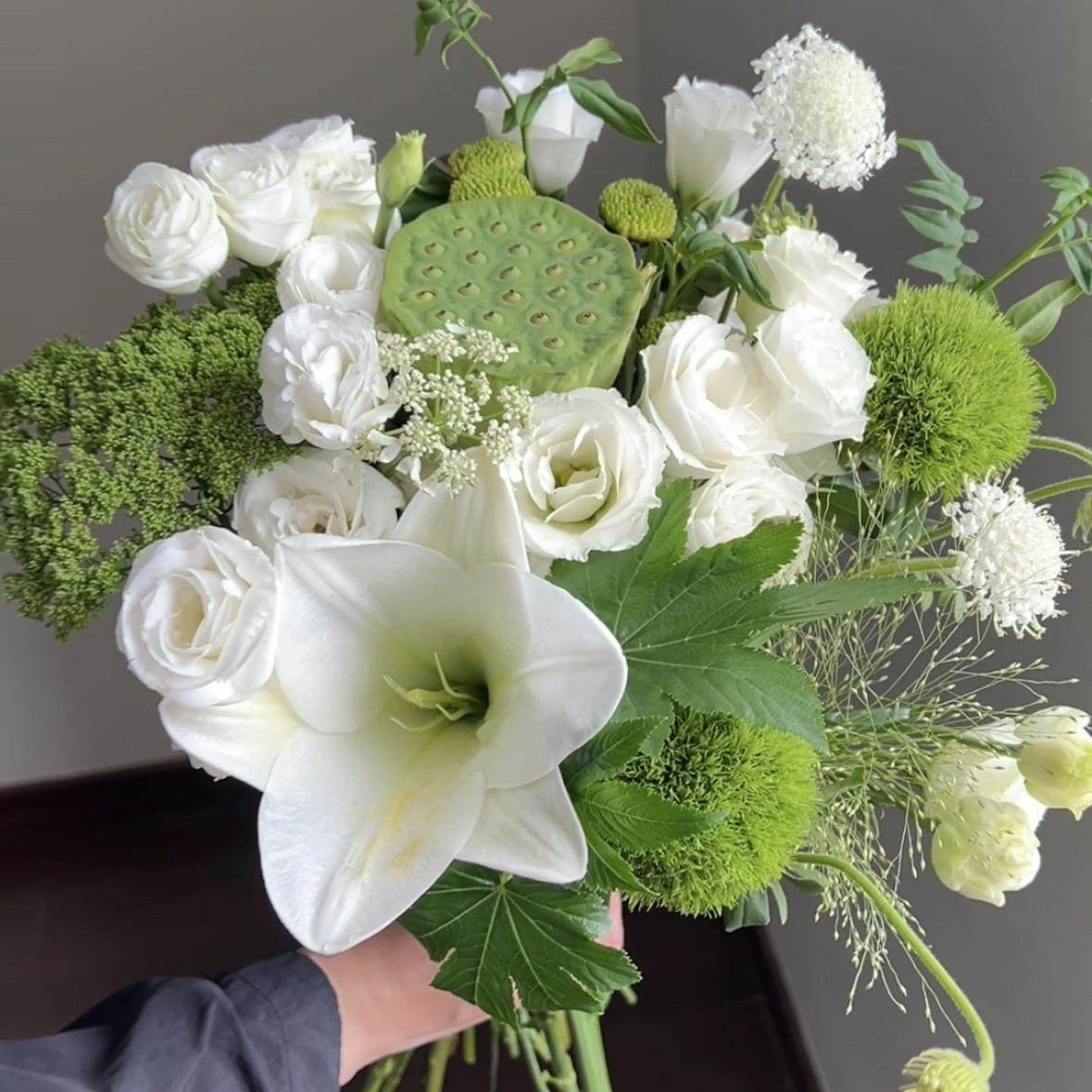 夏日限定莲蓬铁炮百合混搭花束云觅鲜花基地直发