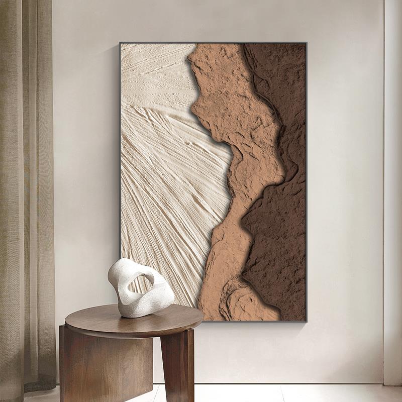 侘寂风装饰画 画抽象肌理画 画极简客厅沙发墙落地画 画挂画 画高