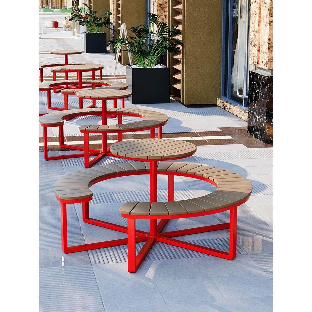 户外防腐塑木桌椅组合休闲桌花园公园一体式圆桌庭院景区商用圆桌,住宅家具,公园桌,淘宝优惠券,粉丝福利购,淘宝优惠卷