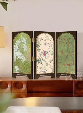 绿色屏风摆件玄关柜客厅桌面摆画 画电视柜卧室床头柜饭厅家居装