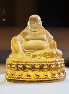 迷你琉璃弥勒佛吊坠车挂包挂钥匙扣小佛像多功能汽车内饰小摆件