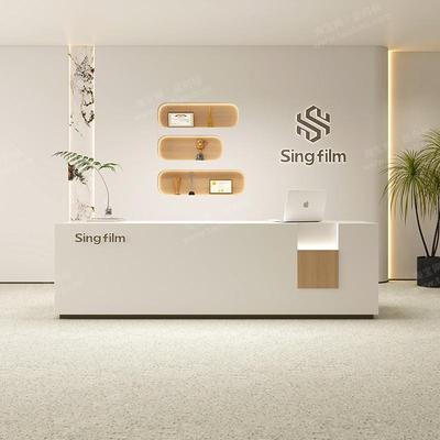 办公司培训机构现代简约前台接待台轻奢烤漆美容院服装店铺收银柜