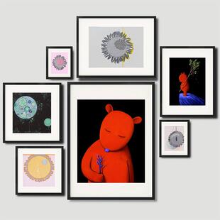 金属画 画框框无酸卡纸装裱海报展览正方形铝合金外框相框定制