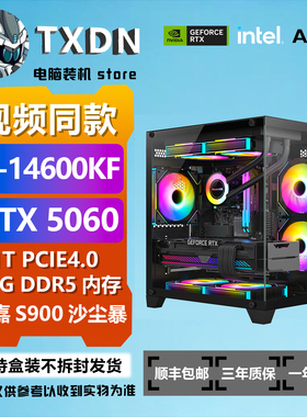 【视频同款】14600KF+5060电竞游戏DIY台式电脑主机