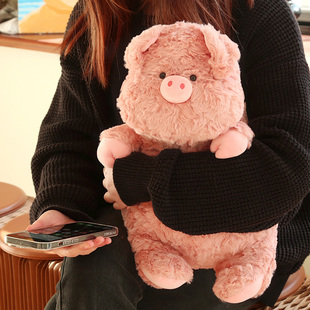 猪猪毛绒公仔玩偶粉色睡觉抱枕布娃娃情J人节玩具送男女孩生日礼