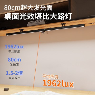 德普书桌磁吸大路灯护眼学习学生儿G童阅读壁挂式长条吸顶台灯
