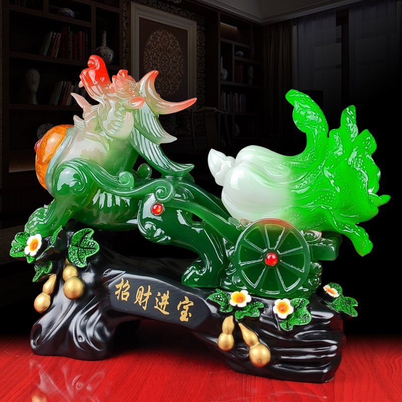 玉白菜貔貅摆件家居客厅酒柜装饰品J新店铺收银柜台开业礼品