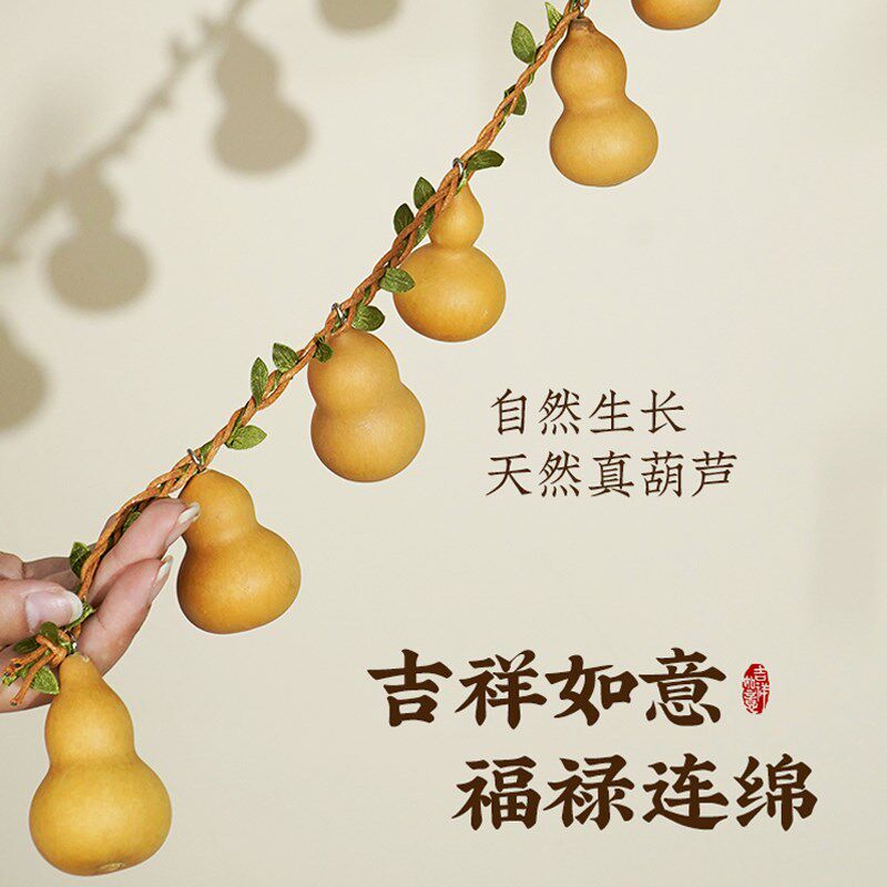 天然葫芦挂件真葫芦串o门对门家居挂饰藤编挂绳客厅入户门装饰工