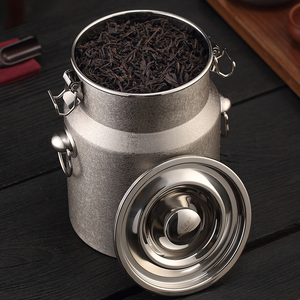 冠发304不锈钢茶叶罐大号w储物罐密封罐茶叶包装盒茶仓茶叶收纳盒