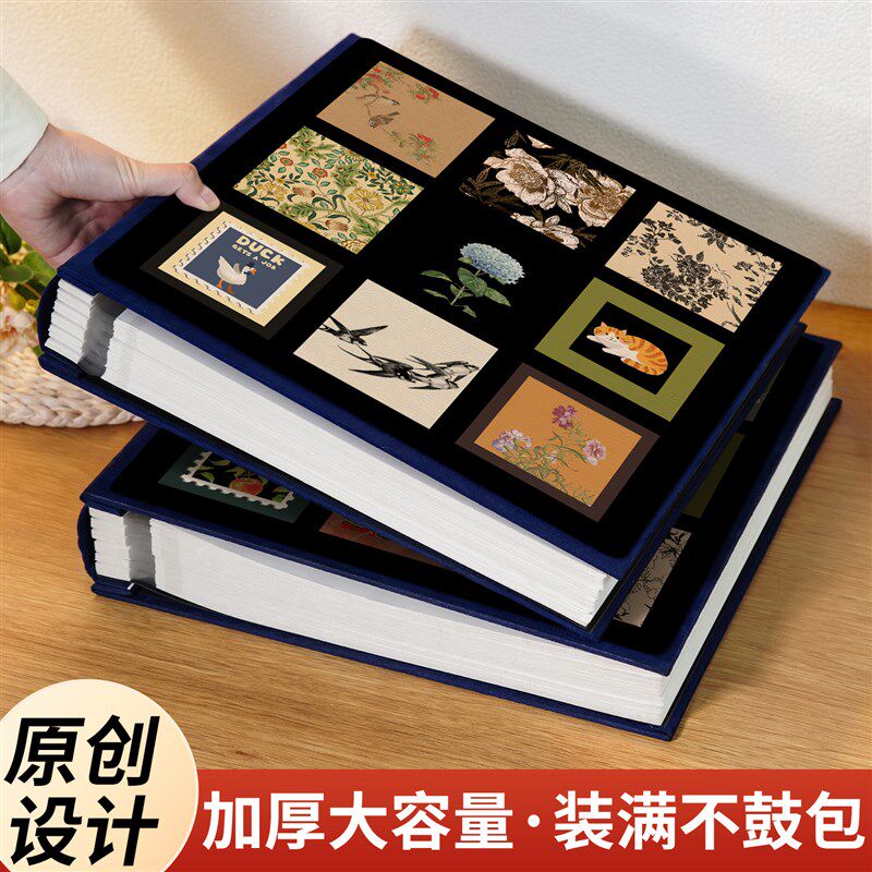 复古文艺覆膜相册diy自粘式照片收纳34H567寸情侣恋爱拍立得影集