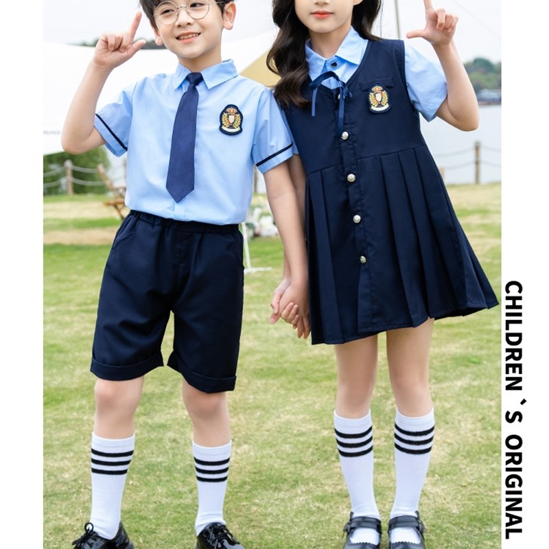 幼儿园园服夏装i儿童校服套装小学生夏季班服英伦学院风毕业照服