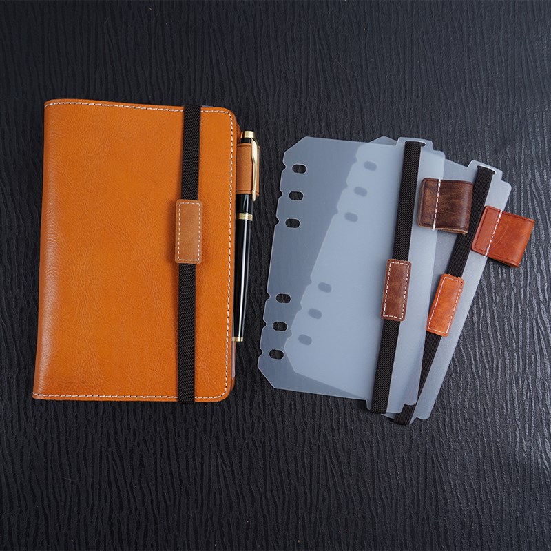 M5A8/A7/A6/A5 多功能带笔插隔页G绑带手账分隔板 活页本配件pp板