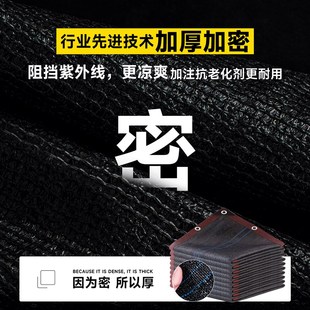 黑色遮阳网加厚j加密防晒网隔热遮阴遮光网家用庭院阳台楼顶