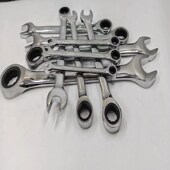 棘轮快速两用开口梅花扳手6 22件202O3自动省力72齿汽机 2432套装