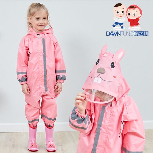 连体儿童雨衣男童女童幼儿园大小童雨F衣学生宝宝斗篷式雨披防护