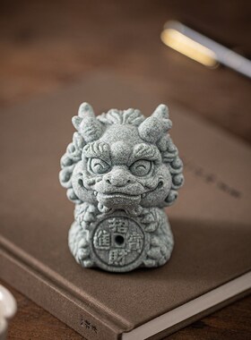 国潮可爱招财进宝祥龙瑞兽招财茶宠茶玩摆件鱼缸造景园艺盆栽装饰