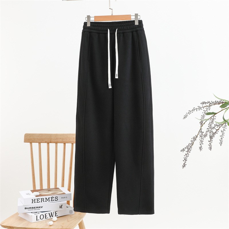 秋冬卫裤松紧腰休闲裤女高腰宽松镰刀裤显瘦直筒香蕉裤长裤阔腿裤