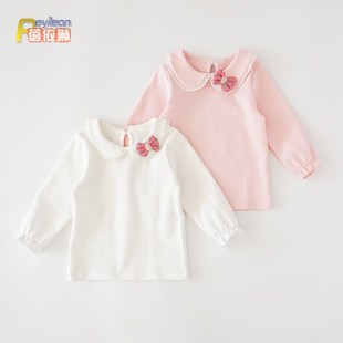 秋季 T恤打底衫 1一3岁婴儿上衣娃娃领洋气公主0 长袖 小女童宝宝秋装