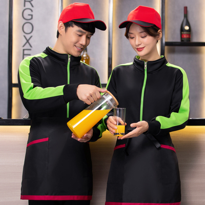 服务员工作服卫衣定制Logo酒店餐饮超市火锅烧烤店加绒外套秋冬
