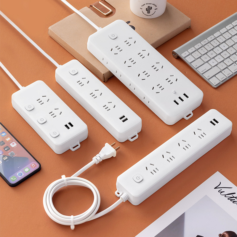 公正午两脚插座带USB二项插头接线板两孔插线板带线双头插排插板