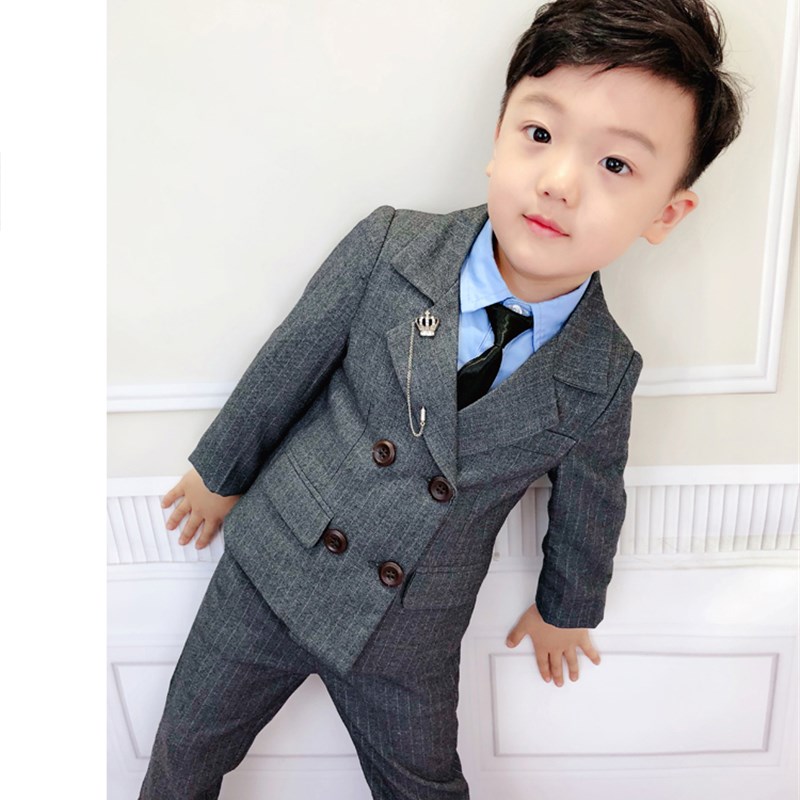 男童西装套装英伦风秋冬季儿童西服帅气男孩正装小童宝宝花童礼服