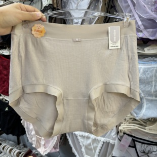 大码 女短裤 螺纹中腰包臀无痕透气三角裤 每奈6512女士内裤