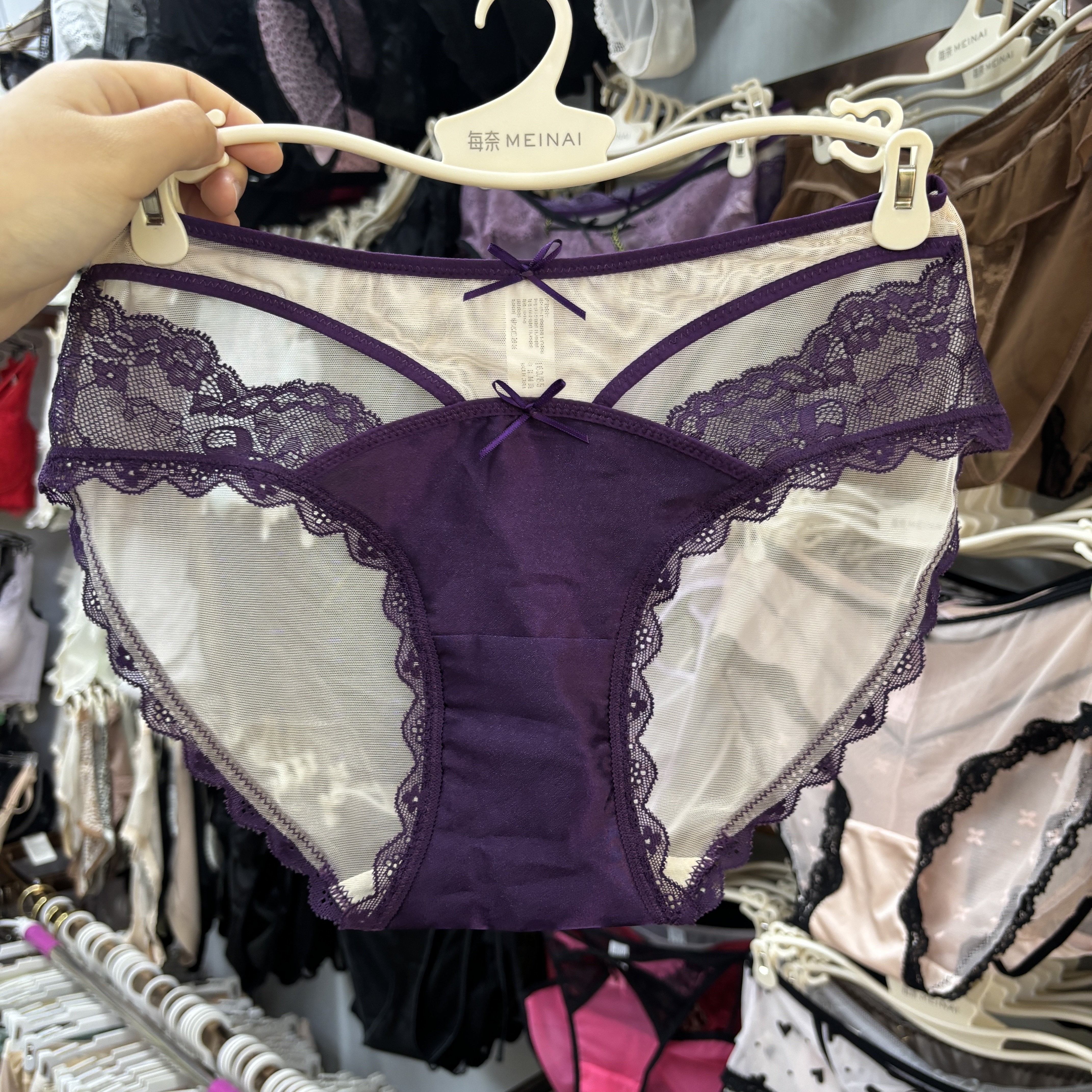 女内裤蝴蝶结蕾丝边镂空纯棉裆性感纯欲透气女士三角裤春夏短裤