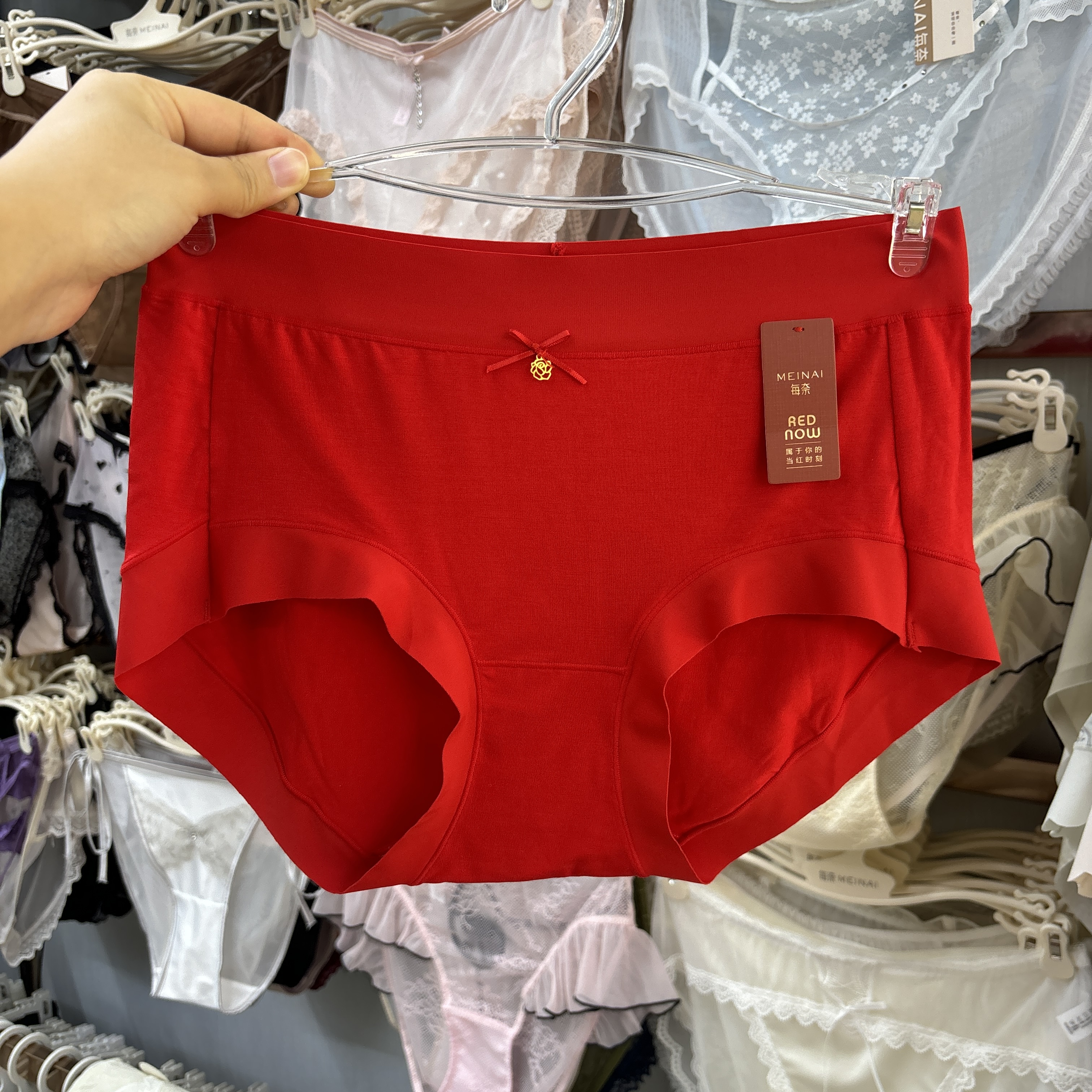 每奈女内裤红色本命年结婚舒适大红色中腰无痕女士三角裤少女短裤