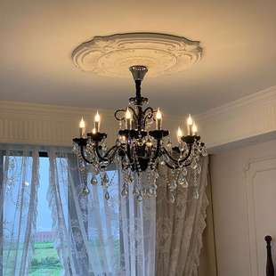 复古法式 高端大灯大气餐厅灯具 黑色客厅吊灯水晶房间主灯轻奢欧式