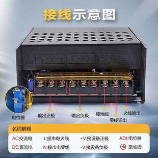 1500W大功率稳压电源12v36v28v30v70v80v电机马达监控恒压驱动