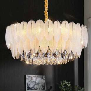 法式 卧室灯具 客厅吊灯奶油风羽毛创意餐厅灯简约现代主