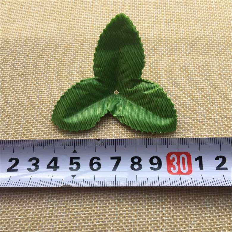 三角绢布仿真叶子 绿色叶片 丝网花底托配件 DIY花环材料
