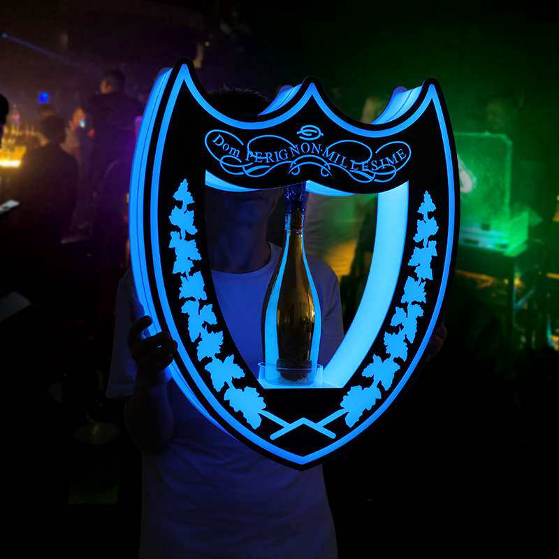 洋酒香槟王DOM Perignon发光酒座亚克力酒瓶展示架手持出酒道具