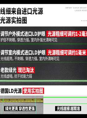 水平仪绿光LD蓝光2线3线5线激光红外线平水仪强光高精度自动打线