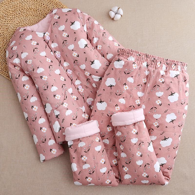 纯棉花棉袄棉裤套装女士加厚棉花袄居家棉L衣成人保暖内胆棉服冬