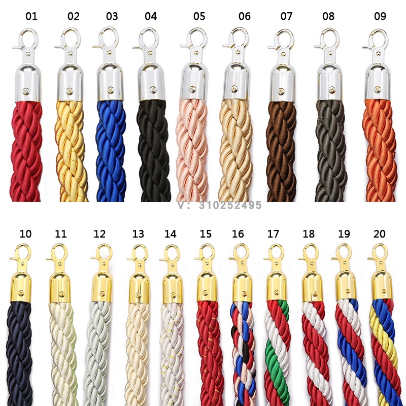 工厂店栏杆立e柱麻花尼龙绳礼宾座挂绳游乐场排队警戒绳带定制包