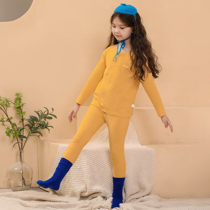 保暖选他~儿童j内衣套装德绒男童秋衣秋裤女童内衣青少年保暖内衣