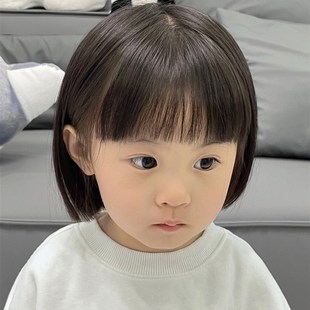 婴儿发型宝宝假发日常短发自然儿童拍照摄K影短直发空气刘海波波