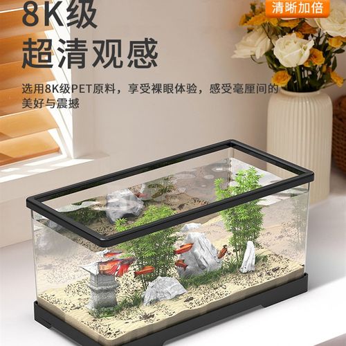 小型鱼缸家用桌面客厅小型电视柜旁超白生M态过滤深水乌龟缸养龟