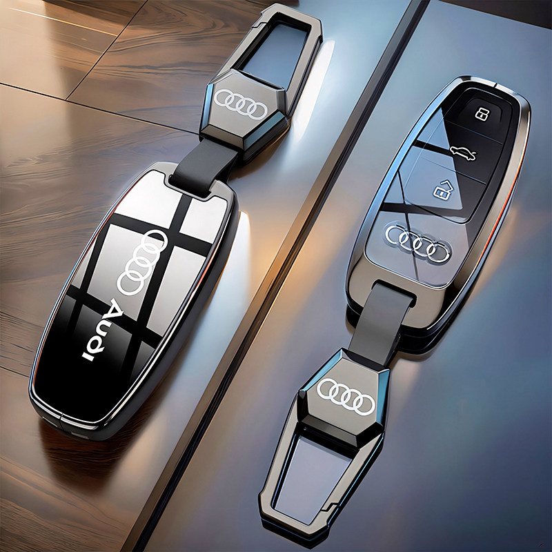 2024新款奥迪a6l钥匙套q5l高档q7网红a8全N包a3时尚男车标改装壳