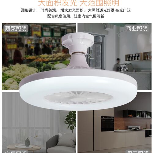 E27新品螺口吸吊两用型小型风扇灯E吸顶吊扇厨卫超静音LED风扇灯