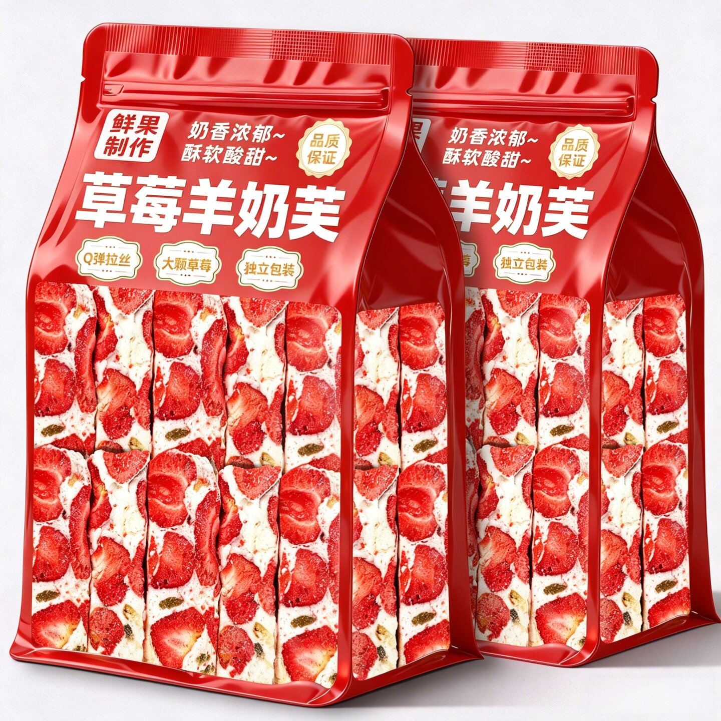 正品草莓羊奶夫官方旗舰店拉丝长条网红健康零食多口味冻干小零食