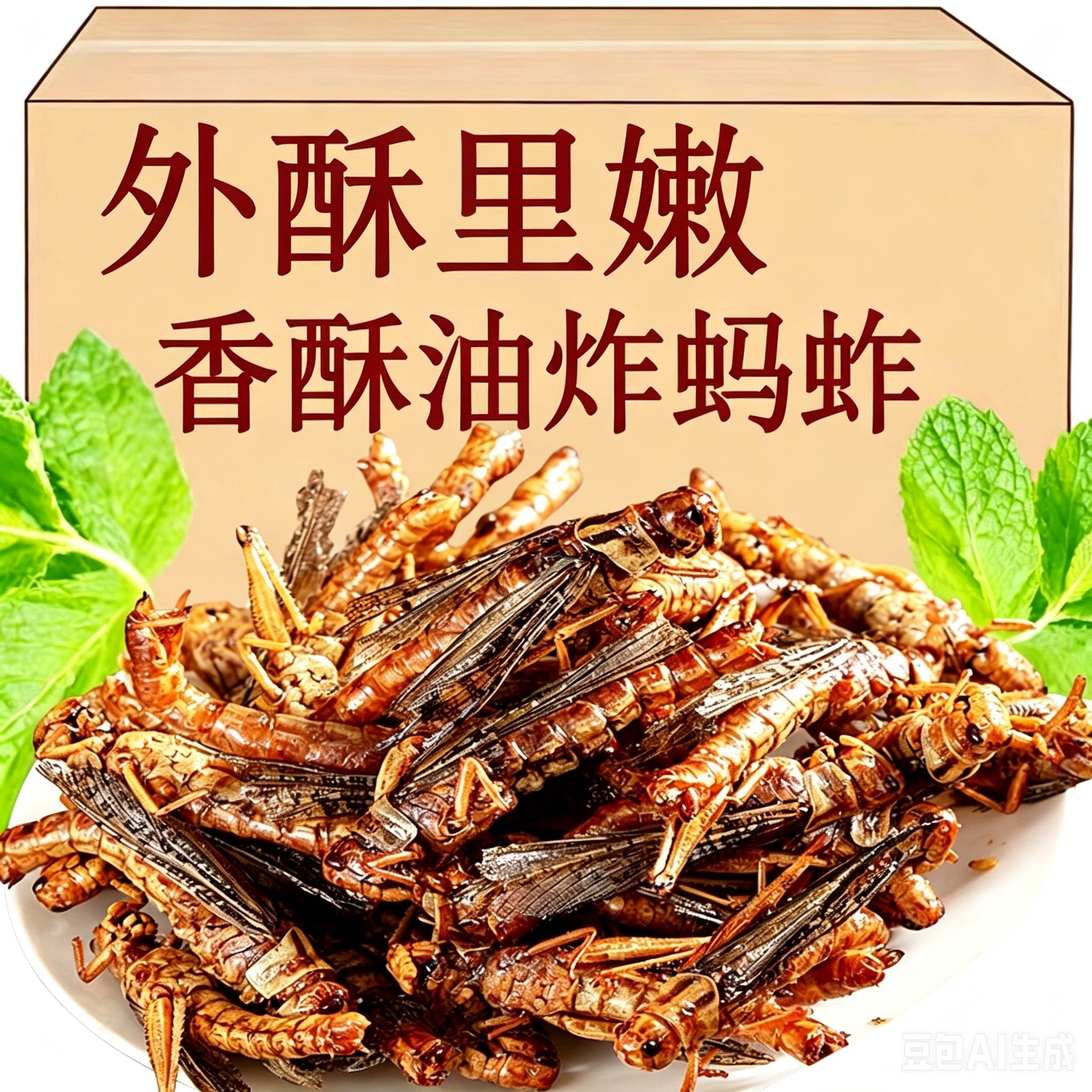 蚂蚱油炸即食官方旗舰店香酥炸蚂蚱蚱蜢食用零食虫子烧烤昆虫美食