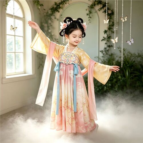 汉服女童2026新款春秋小女孩古风裙子公主裙超仙儿童连衣裙中国风