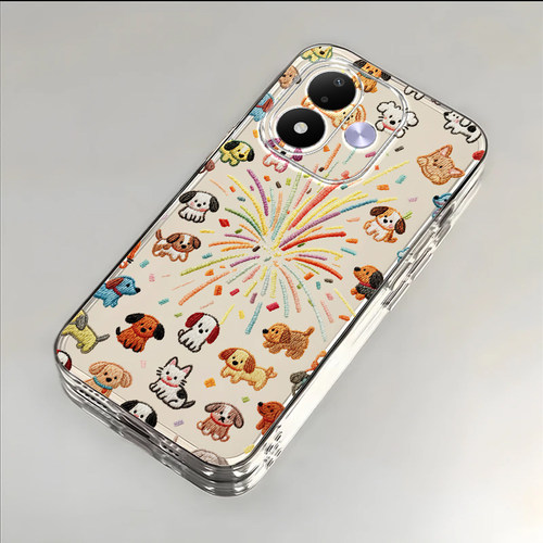 适用于红米Note17手机壳新款2607DRA18C全包防摔烟花小狗保护套RedmiNote17Pro小众男女款透明ins风的外壳