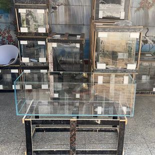 超白鱼缸家用阳台客厅电视柜溪流缸生态缸中小型 鱼缸窄长条型新款