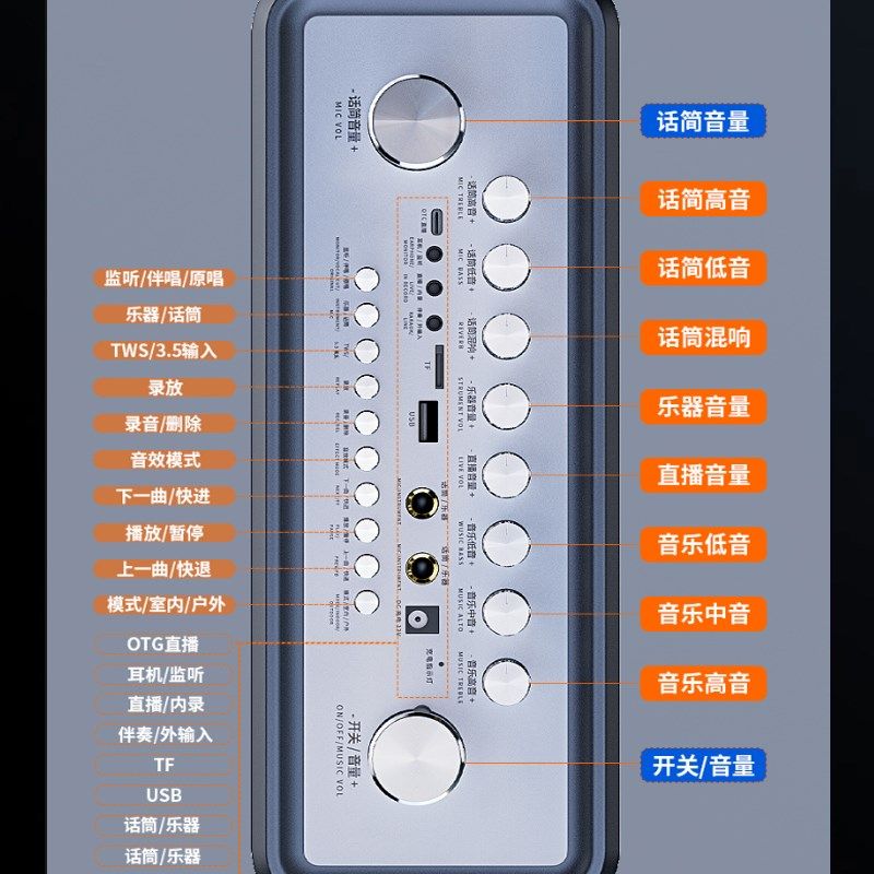 汇唱S80音响低音户外家庭KTV音响套装便携式K歌直播乐器声卡音箱